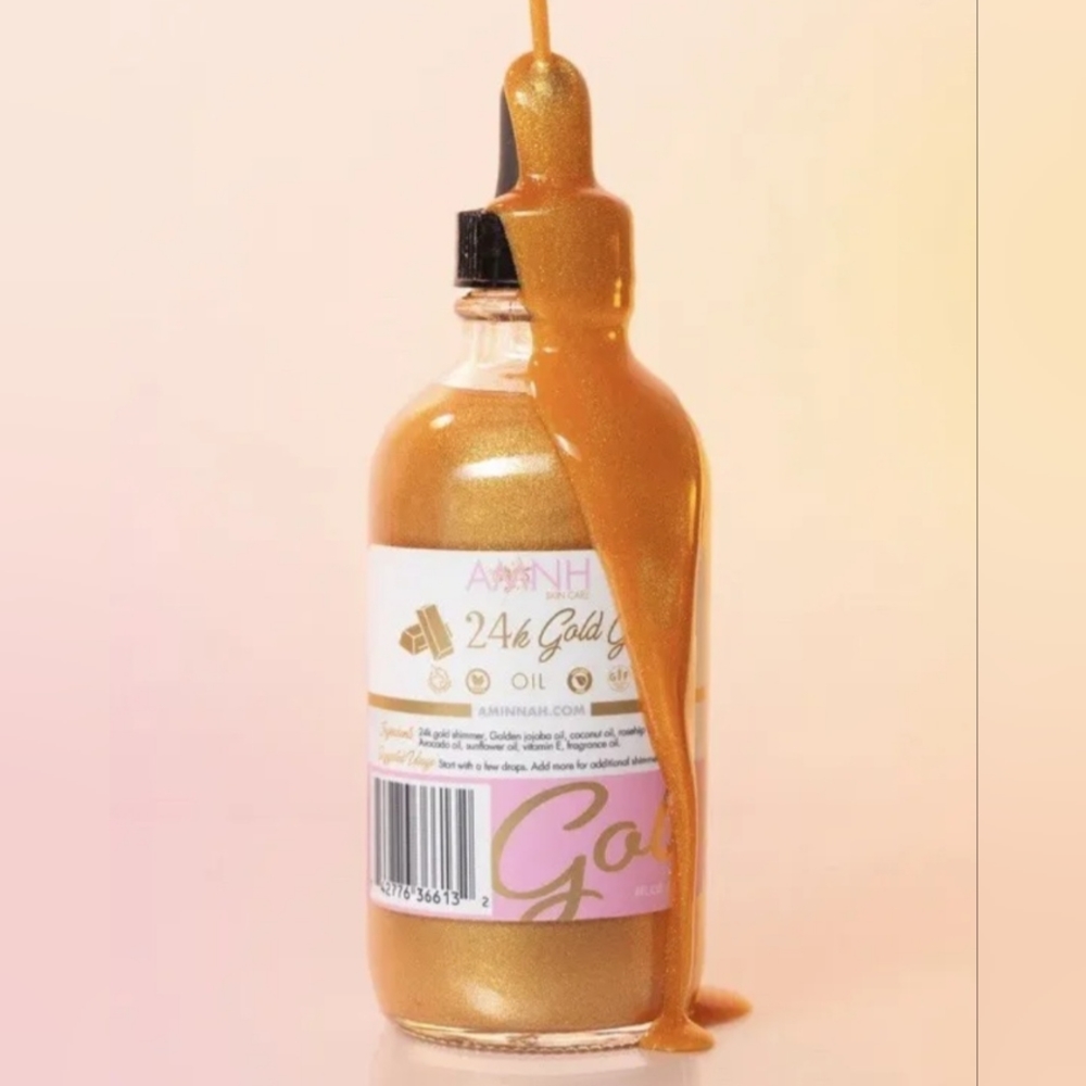 AMNH Skin Care 24k Gold Glow Oil 4Fl Oz JUMBO SIZE